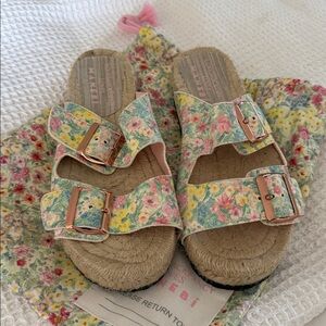 LoveShackFancy x Manebi Nordic floral leather slides